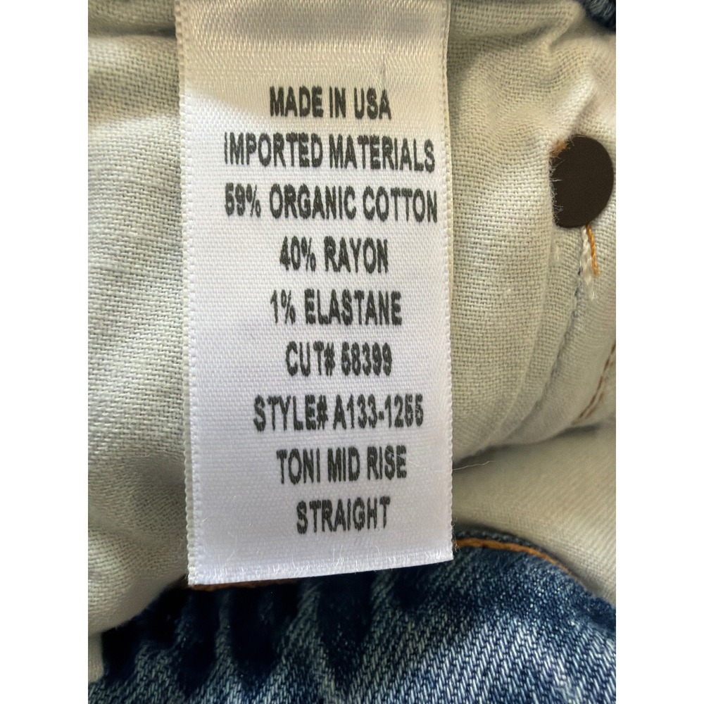 AGOLDE "Toni" Mid Rise Straight Leg Jeans Medium Wash Toni Fit Size 28 - Picture 13 of 14